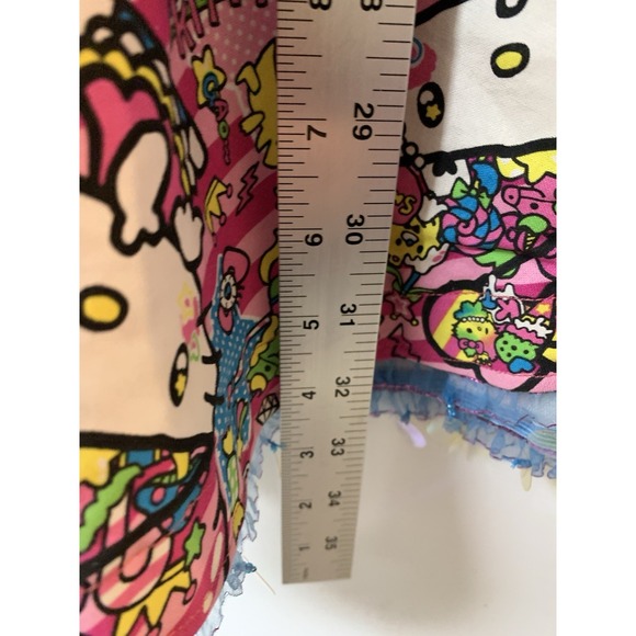 Hello Kitty Apron Womens Small Heart Lace Edge Bib Dress Handmade - Picture 12 of 13